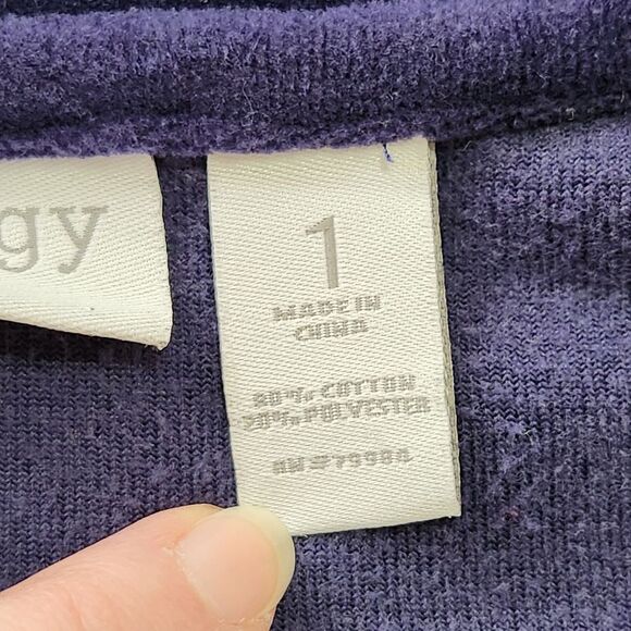 Zenergy by Chico's Velour Zip Up Jacket Dark Purple Women's Size 1/Medium 8 - Picture 7 of 11